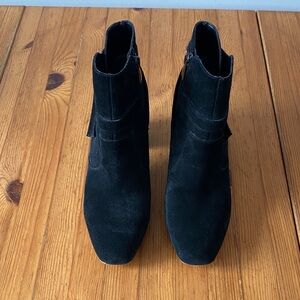 Franco Sarto Elegant Black Suede Ankle Boots size 9